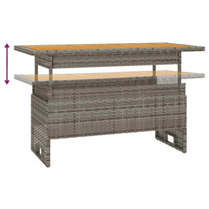 Τραπέζι Κήπου Γκρι 100x50x43/63 εκ. Μασίφ Ακακία & Συνθ. Ρατάν