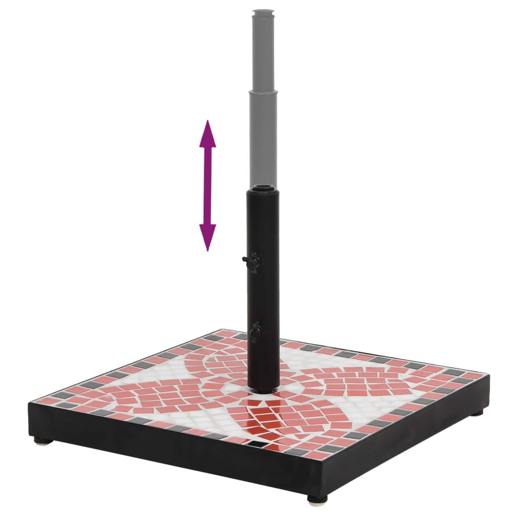 Βάση Ομπρέλας Τετράγωνη Τερακότα και Λευκό 12 κιλών