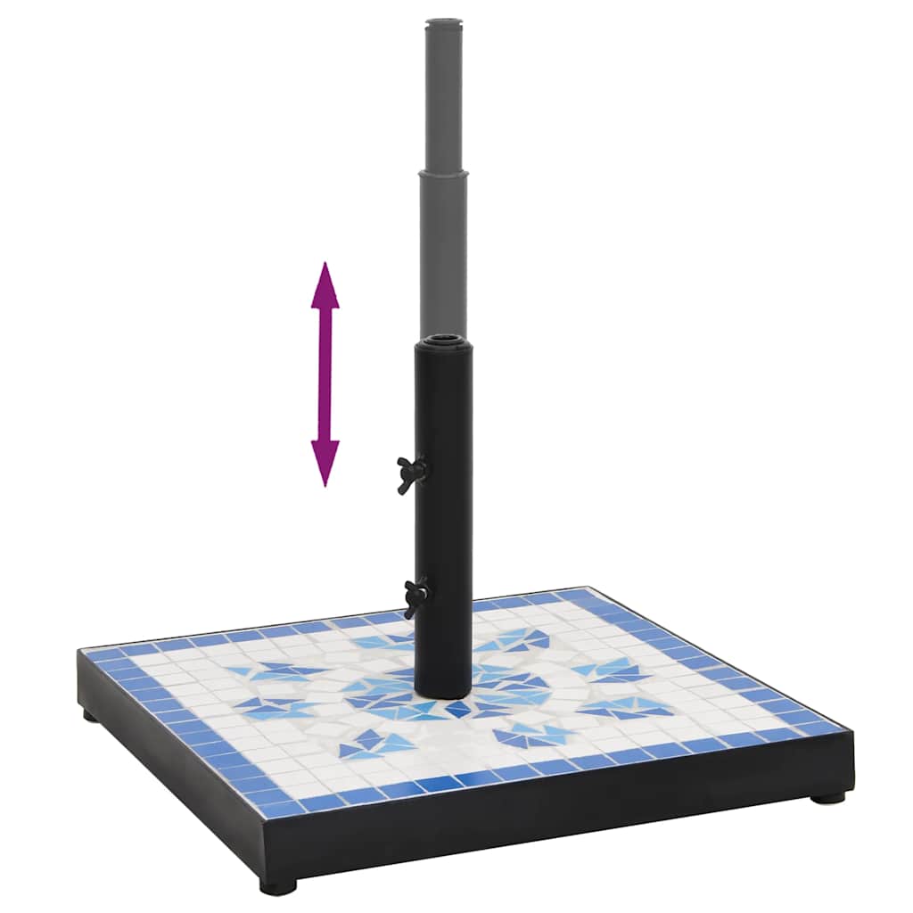 Βάση Ομπρέλας Τετράγωνη Μπλε και Λευκό 12 κιλών