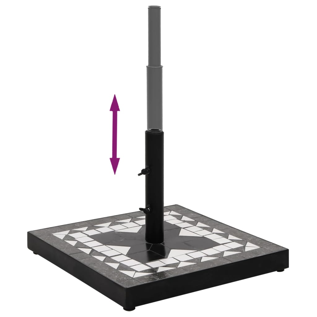 Βάση Ομπρέλας Τετράγωνη Μαύρο και Λευκό 12 κιλών