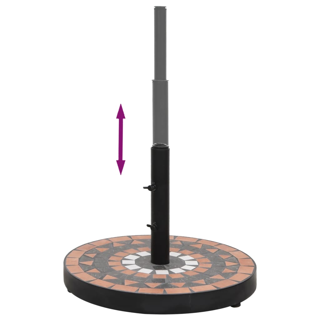 Βάση Ομπρέλας Στρογγυλή Τερακότα και Λευκό 12 κιλών - Pakobazaar