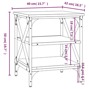 Τραπεζάκια Σαλονιού 2 τεμ Καφέ Δρυς 40x42x50 εκ. Επεξ. Ξύλο - Pakobazaar