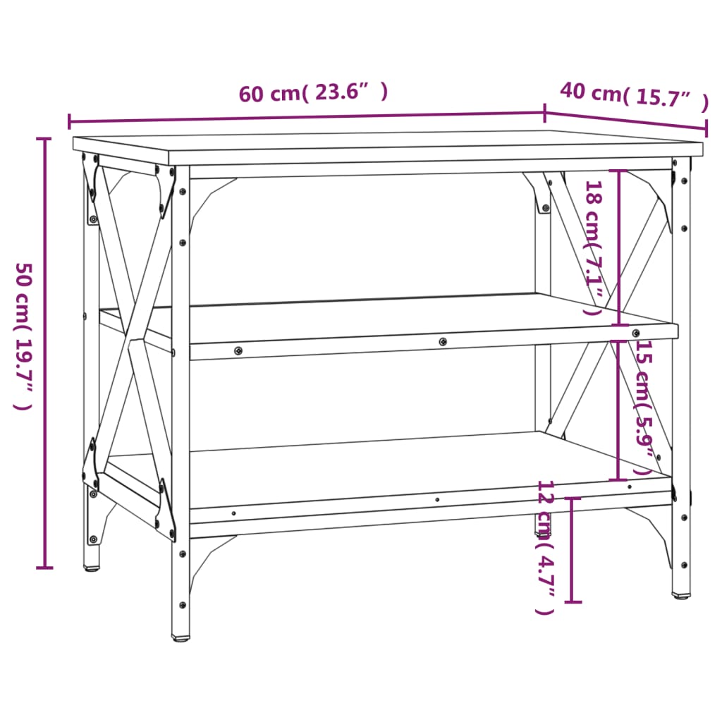 Έπιπλο Τηλεόρασης Καφέ Δρυς 60x40x50 εκ. Επεξεργασμένο Ξύλο - Pakobazaar