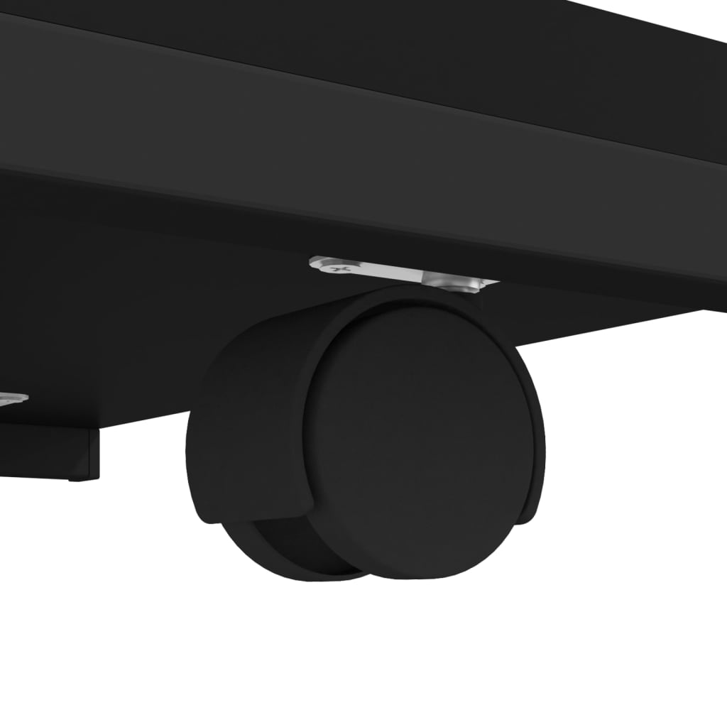 Βοηθητικό Τραπέζι με Ρόδες Μαύρο 50x35x55,5 εκ. Επεξ. Ξύλο