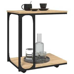 Βοηθητικό Τραπέζι με Ρόδες Sonoma Δρυς 50x35x55,5εκ. Επεξ. Ξύλο - Pakobazaar