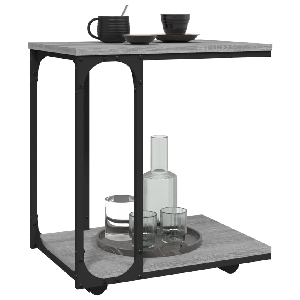 Βοηθητικό Τραπέζι με Ρόδες Γκρι Sonoma 50x35x55,5 εκ Επεξ. Ξύλο - Pakobazaar