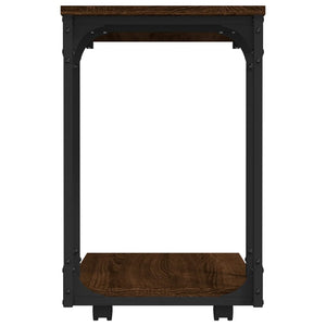 Βοηθητικό Τραπέζι με Ρόδες Καφέ Δρυς 50x35x55,5 εκ. Επεξ. Ξύλο - Pakobazaar