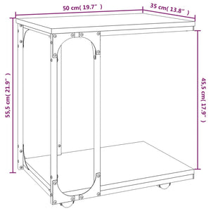Βοηθητικό Τραπέζι με Ρόδες Καφέ Δρυς 50x35x55,5 εκ. Επεξ. Ξύλο - Pakobazaar