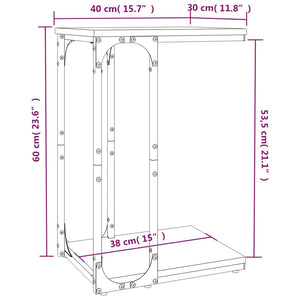 Βοηθητικό Τραπέζι Γκρι Sonoma 40x30x60 εκ. Επεξεργασμένο Ξύλο