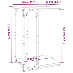 Βοηθητικό Τραπέζι Καφέ Δρυς 40 x 30 x 60 εκ. Επεξεργασμένο Ξύλο