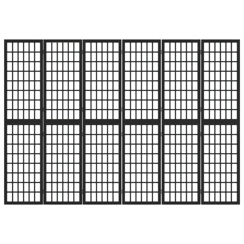 Παραβάν Ιαπωνικού Στιλ με 6 Πάνελ Πτυσσόμενο Μαύρο 240x170 εκ.