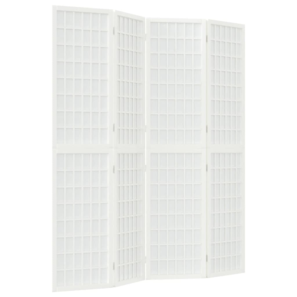 Παραβάν Ιαπωνικού Στιλ με 4 Πάνελ Πτυσσόμενο Λευκό 160x170 εκ.
