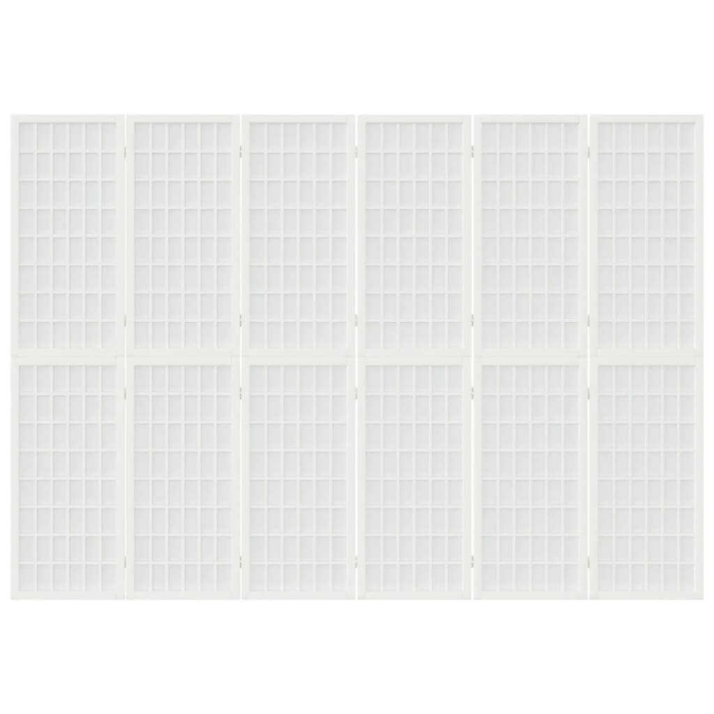 Παραβάν Ιαπωνικού Στιλ με 6 Πάνελ Πτυσσόμενο Λευκό 240x170 εκ. - Pakobazaar