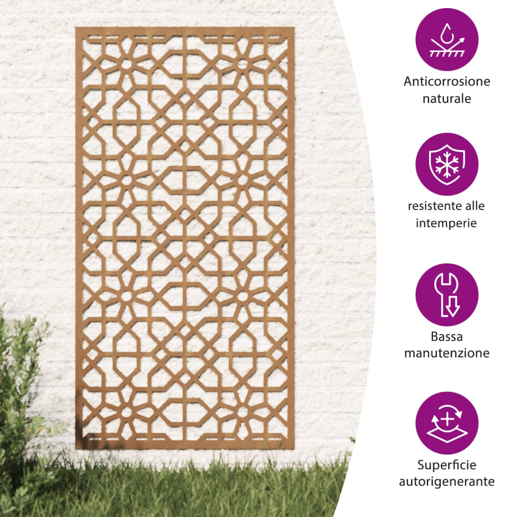 Διακοσμητικό Κήπου Μαυριτανικό Σχέδιο 105x55 εκ Ατσάλι Corten