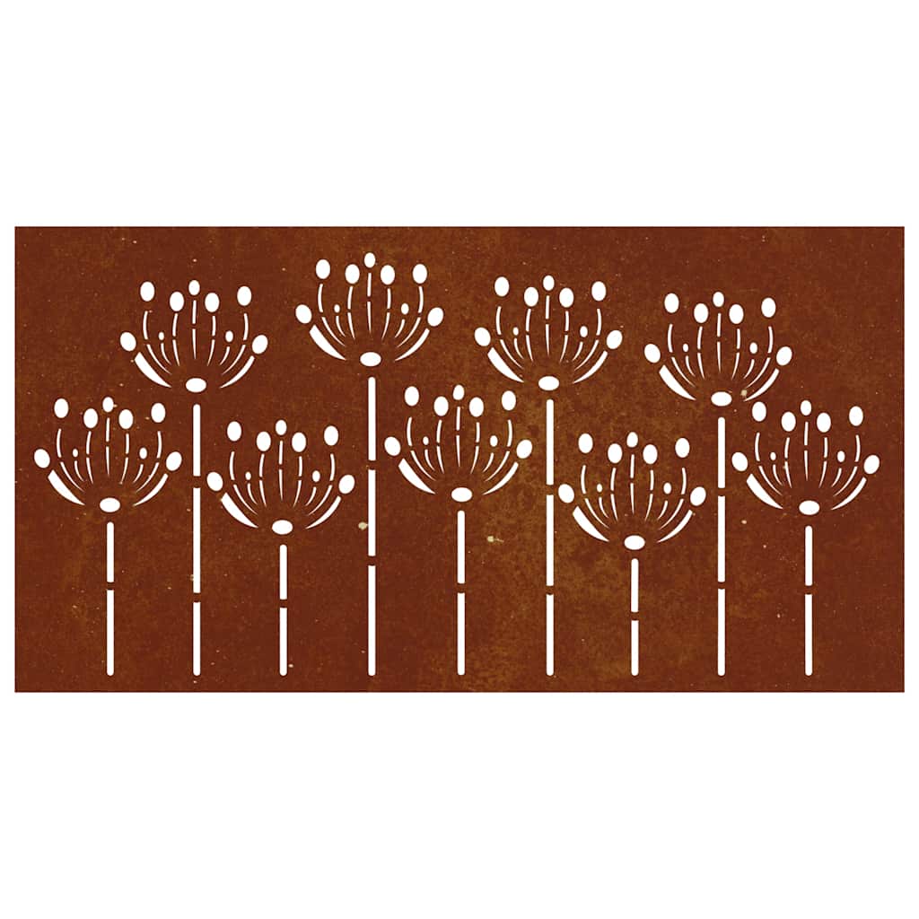 Διακοσμητικό Κήπου Σχέδιο Λουλούδια 105x55 εκ. Ατσάλι Corten