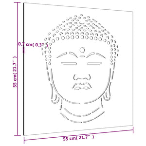 Διακοσμητικό Κήπου Σχέδιο Κεφάλι Βούδα 55x55 εκ. Ατσάλι Corten