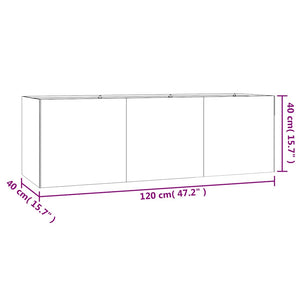 Ζαρντινιέρα 120 x 40 x 40 εκ. από Ατσάλι Σκληρυθέν στον Αέρα