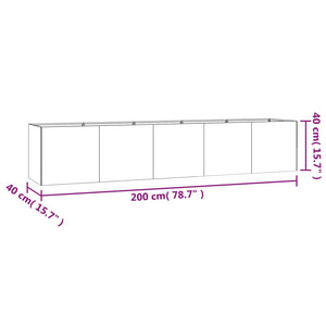 Ζαρντινιέρα 200 x 40 x 40 εκ. από Ατσάλι Σκληρυθέν στον Αέρα