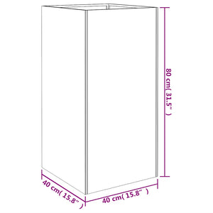 Ζαρντινιέρα 40x40x80 εκ. από Ατσάλι Σκληρυθέν στον Αέρα