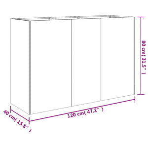 Ζαρντινιέρα 120 x 40 x 80 εκ. από Ατσάλι Σκληρυθέν στον Αέρα