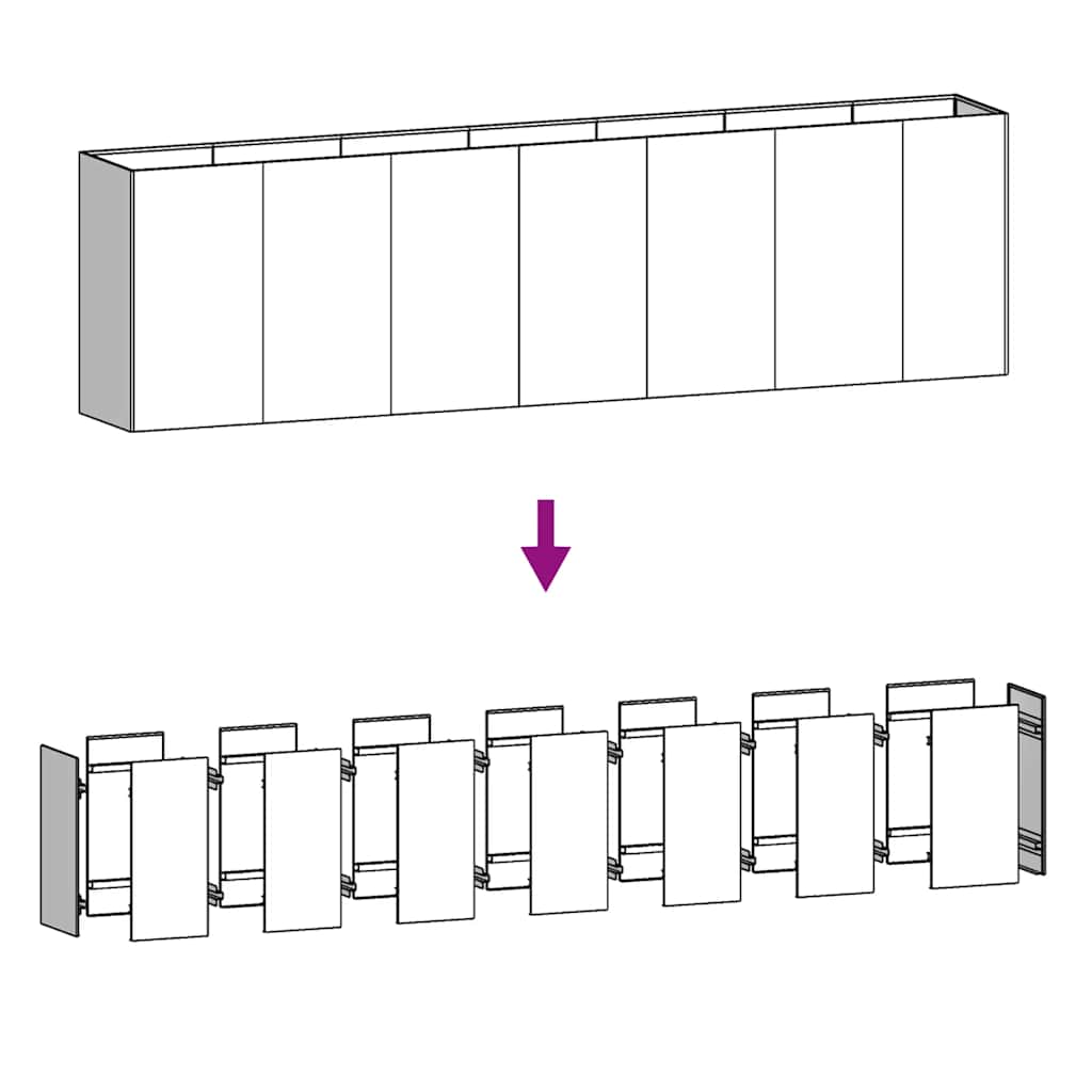Ζαρντινιέρα 280 x 40 x 80 εκ. από Ατσάλι Σκληρυθέν στον Αέρα