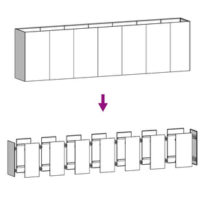 Ζαρντινιέρα 280 x 40 x 80 εκ. από Ατσάλι Σκληρυθέν στον Αέρα