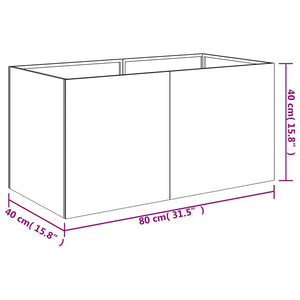 Ζαρντινιέρα 80x40x40 εκ. από Ατσάλι Corten