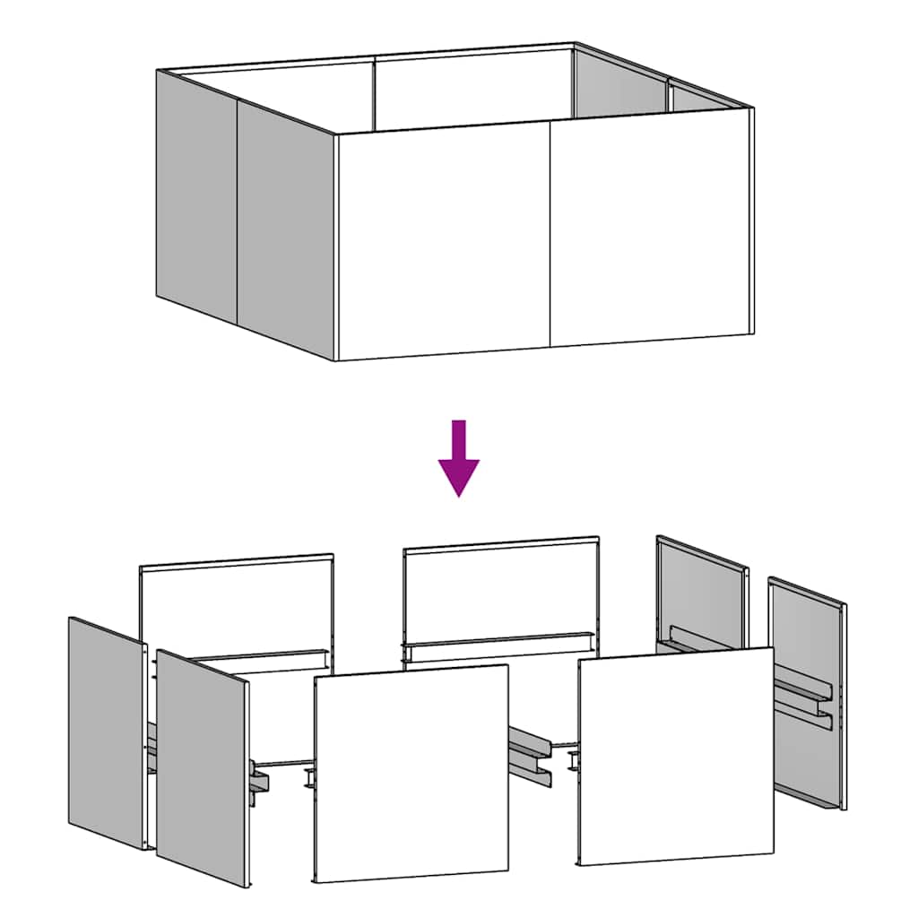 Ζαρντινιέρα 80x80x40 εκ. από Ατσάλι Σκληρυθέν στον Αέρα