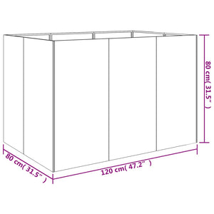 Ζαρντινιέρα 120 x 80 x 80 εκ. από Ατσάλι Σκληρυθέν στον Αέρα