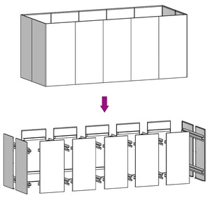 Ζαρντινιέρα 200 x 80 x 80 εκ. από Ατσάλι Σκληρυθέν στον Αέρα