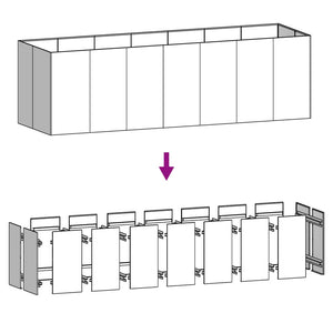Ζαρντινιέρα 280 x 80 x 80 εκ. από Ατσάλι Σκληρυθέν στον Αέρα