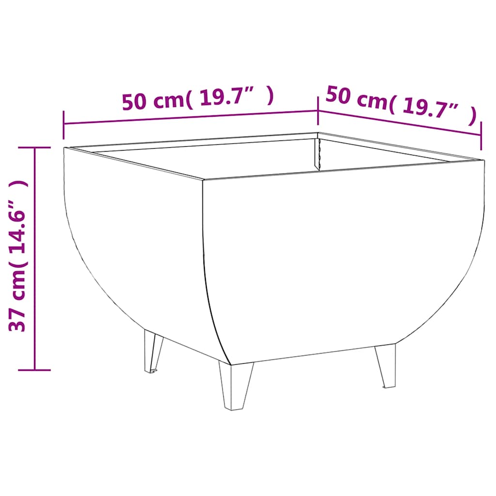 Τζάκι Εξωτερ. Χώρου 50x50x37 εκ. από Ατσάλι Σκληρυθέν στο Αέρα