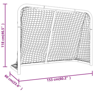 Τέρμα Χόκεϊ με Δίχτυ Κόκκινο/Λευκό 153x60x118εκ Ατσάλι/Πολυεστ. - Pakobazaar
