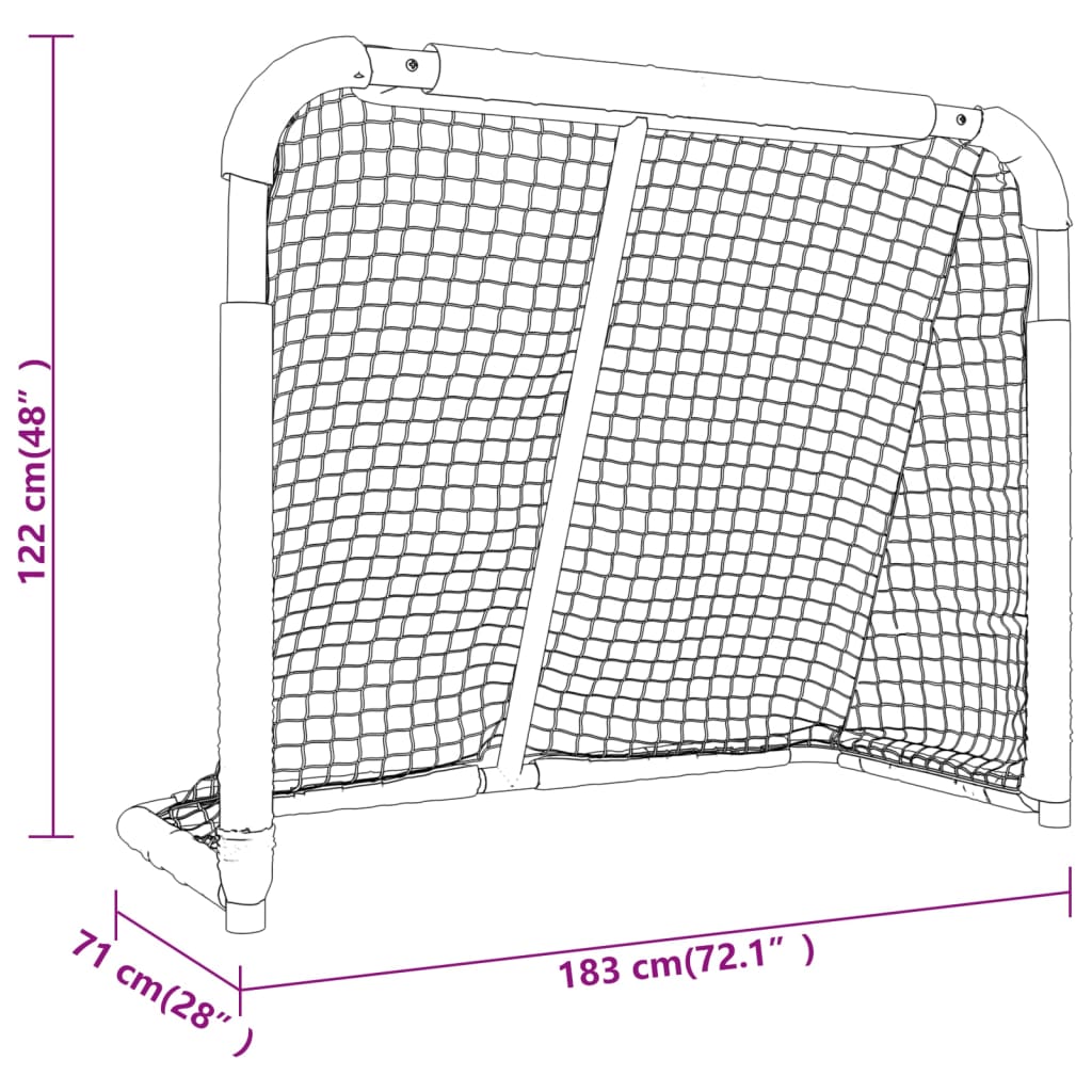 Τέρμα Χόκεϊ Κόκκινο και Λευκό 183 x 71 x 122 εκ. από Πολυεστέρα - Pakobazaar