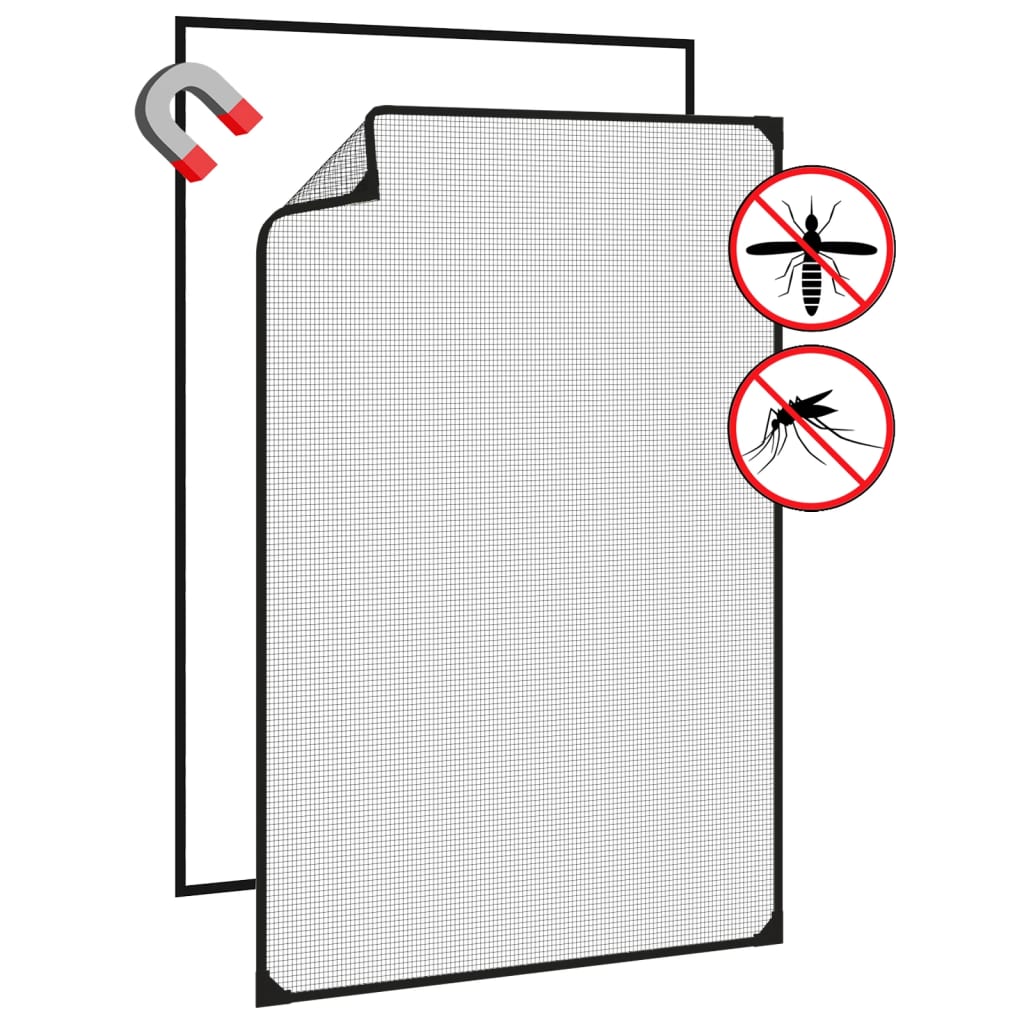 Σήτα Εντόμων Μαγνητική για Παράθυρα Ανθρακί 80x120 εκ. - PAKOBAZAAR