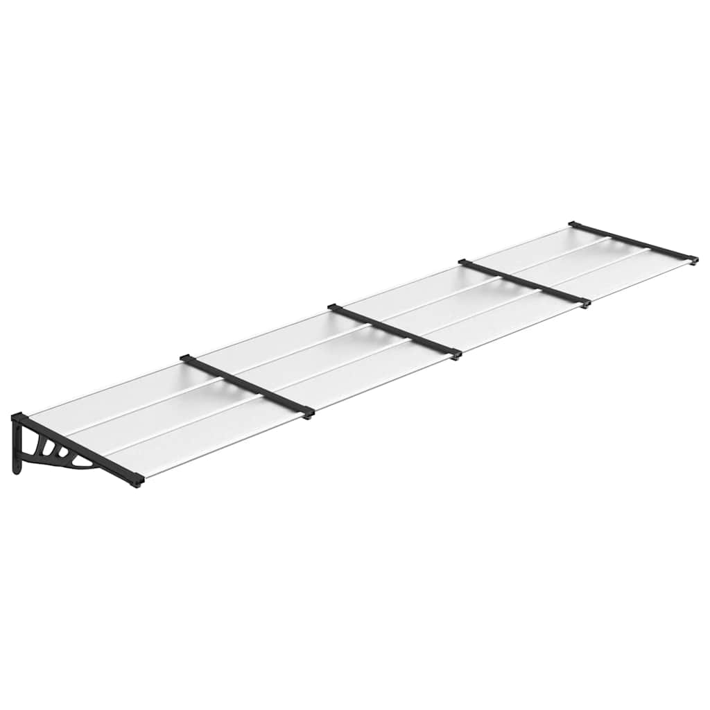 Στέγαστρο Πόρτας Μαύρο & Διαφανές 396x90 εκ από Πολυκαρβονικό - PAKOBAZAAR