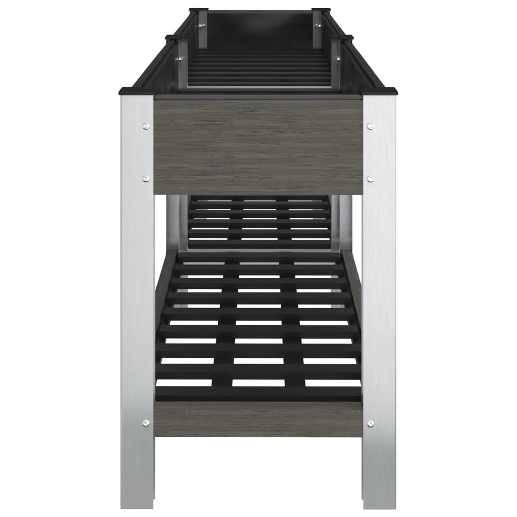 Ζαρντινιέρα Κήπου Υπερυψωμένη με Ράφι Γκρι 200x50x75 εκ από WPC - Pakobazaar