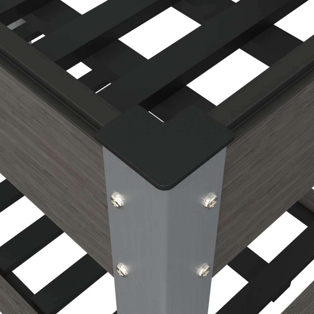 Ζαρντινιέρα Κήπου Υπερυψωμένη με Ράφι Γκρι 200x50x75 εκ από WPC - Pakobazaar