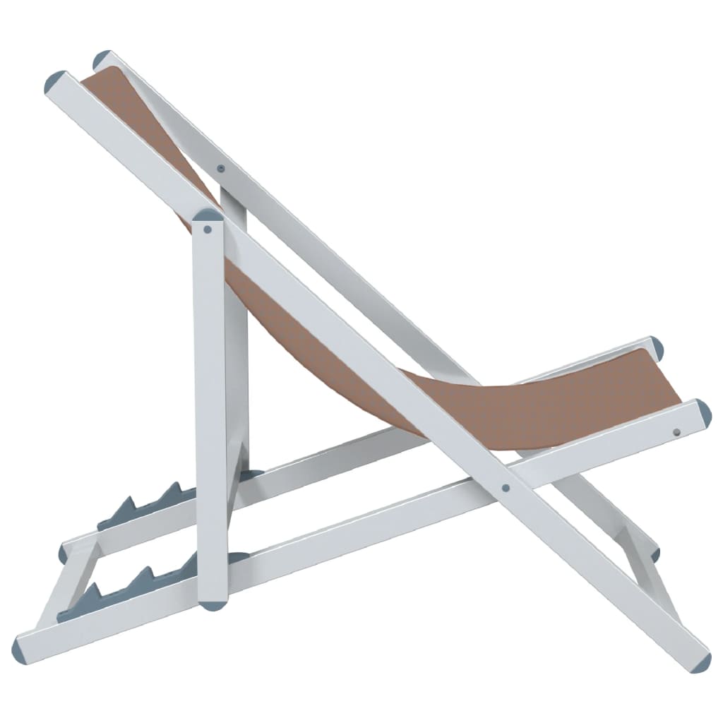 Σεζλόνγκ Πτυσσόμενες 2 τεμ. Καφέ από Αλουμίνιο και Textilene