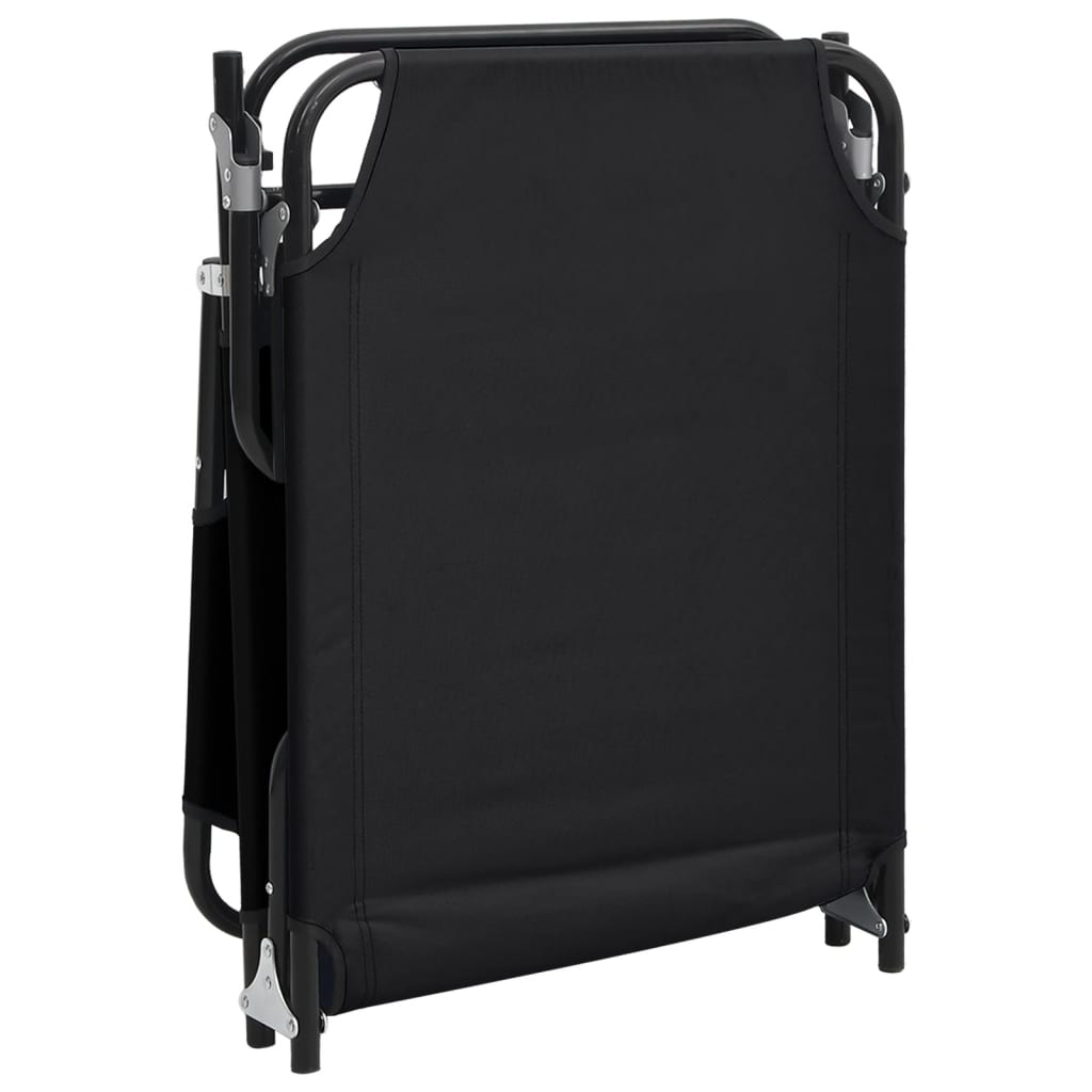 Ξαπλώστρα Πτυσ. Μαύρη Ύφ. Oxford/Ατσάλι με Ηλεκτ. Βαφή Πούδρας