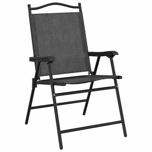 Πτυσσόμενες καρέκλες 2 τεμ. Melange Grey Steel και Textilene