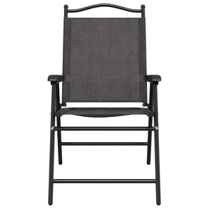 Πτυσσόμενες καρέκλες 2 τεμ. Melange Grey Steel και Textilene
