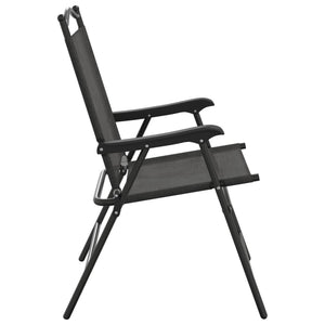 Πτυσσόμενες καρέκλες 2 τεμ. Melange Grey Steel και Textilene