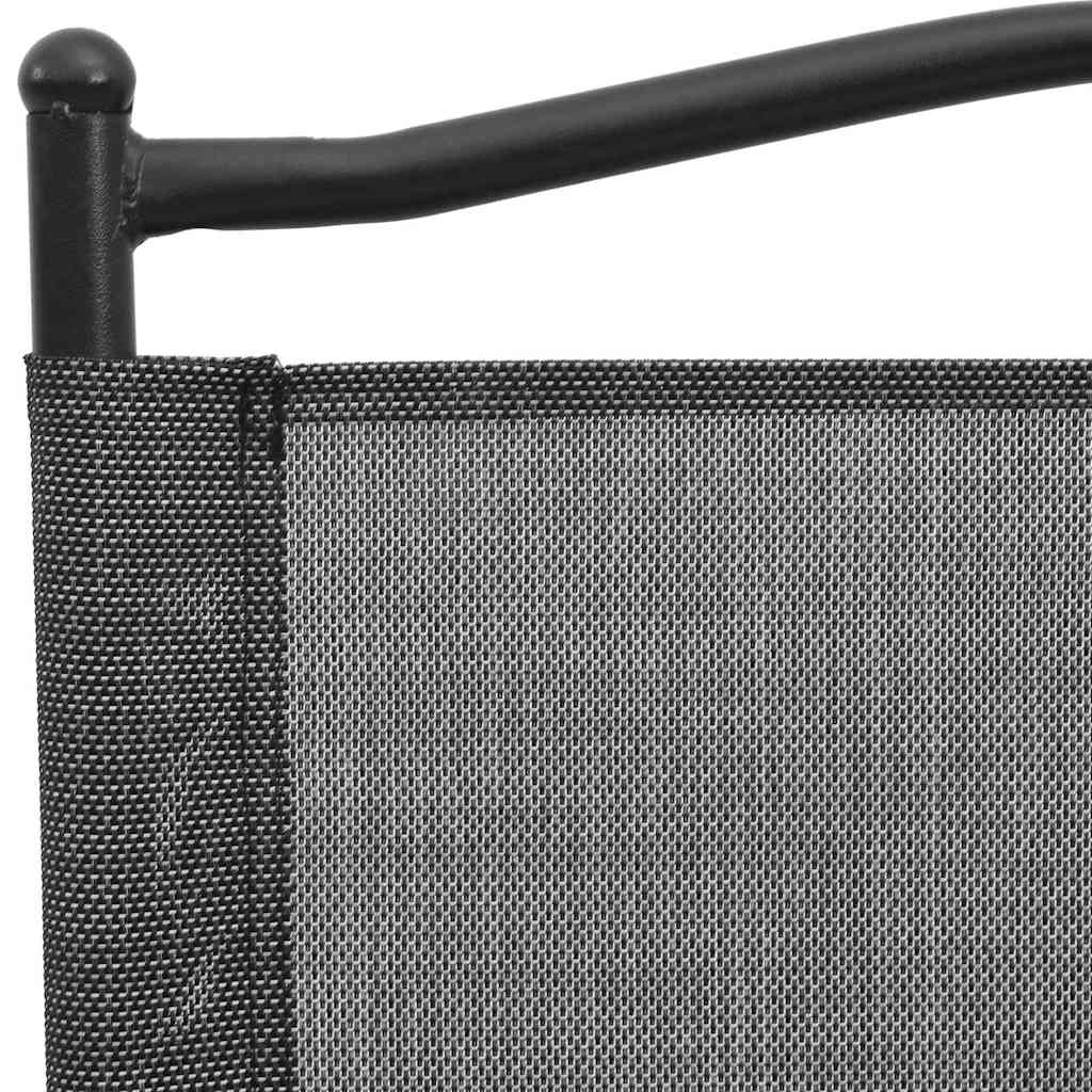 Καρέκλες Κήπου Πτυσσόμενες 2 τεμ. Γκρι Μελανζέ Ατσάλι/Textilene