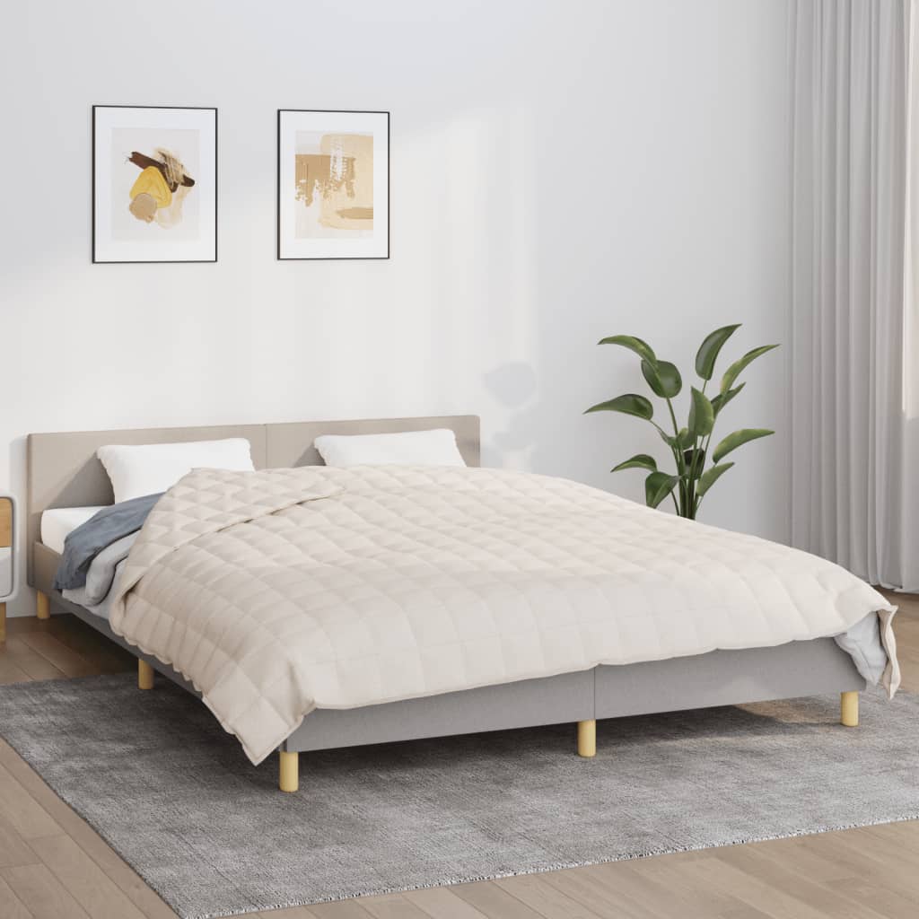 Κουβέρτα Βαρύτητας Ανοιχτό Κρεμ 220 x 240 εκ. 11 κ. Υφασμάτινη - Pakobazaar