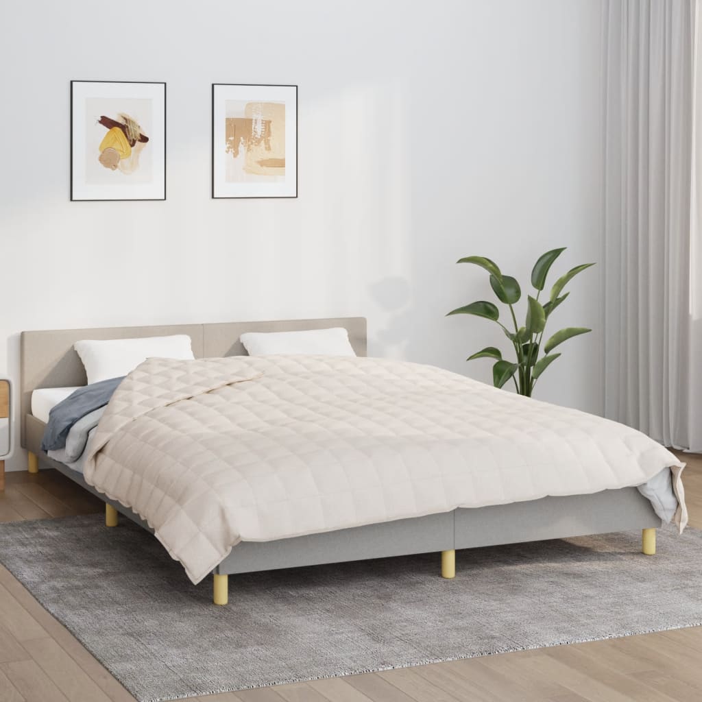 Κουβέρτα Βαρύτητας Ανοιχτό Κρεμ 220 x 240 εκ. 15 κ. Υφασμάτινη