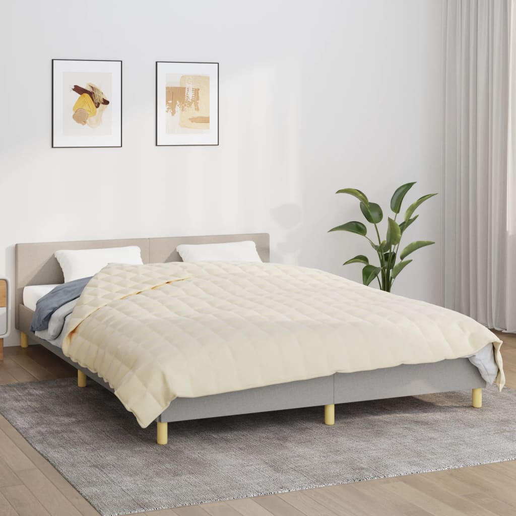 Κουβέρτα Βαρύτητας Ανοιχτό Κρεμ 220 x 240 εκ. 11 κ. Υφασμάτινη - Pakobazaar