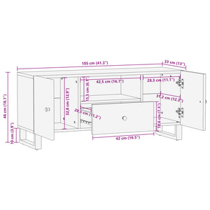 Έπιπλο Τηλεόρασης 105x33,5x46 εκ Μασίφ Ανακυκλ. Ξύλο & Επ. Ξύλο