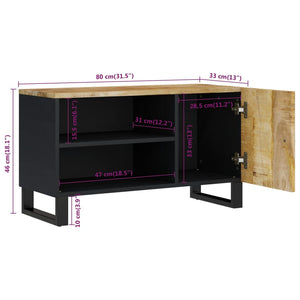 Έπιπλο Τηλεόρασης 80x33x46 εκ. Μασίφ Ξύλο Μάνγκο & Επεξ. Ξύλο
