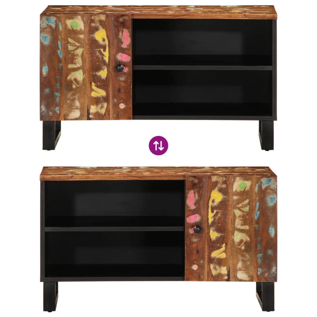 Έπιπλο Τηλεόρασης 80x33x46 εκ. Μασίφ Ανακυκλ. Ξύλο & Επεξ. Ξύλο